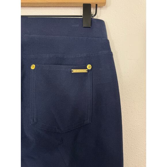 Michael Kors Navy Stretch Pull-On Pants Size Small - Picture 3 of 6